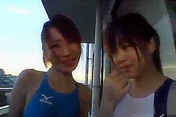 2 Asian Girls In Swimsuit love licking clits