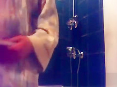 24 yo brunette with a nice ass caught by in shower