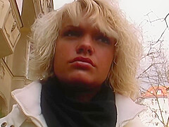 A Curvy Body Blonde From Germany Loves Getting Her Tits Sprayed