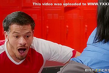 A Guy Is Fucking A Female Coach With Big Perfect Tits In The Locker Room With Missy Martinez