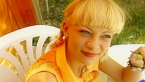 A Hot Blonde Babe From Germany Gets Fucked Hard In The Backyard