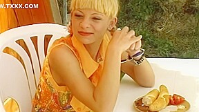 A Hot Blonde Babe From Germany Gets Fucked Hard In The Backyard