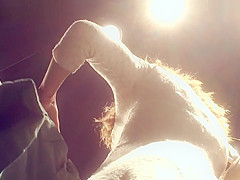 A Young Woman Upskirt In Light Lacy Dress