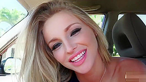 A sexy teen 18+ Staci gets in the car and fucked hard