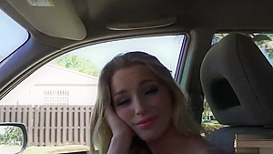 A sexy teen 18+ Staci gets in the car and fucked hard