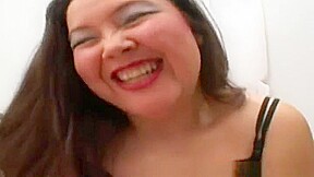 Admirable busty asian young harlot featuring hot handjob sex video