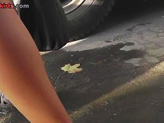 Adorable and seductive upskirt cutie