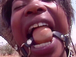 African Girl BDSM Whipped Outdoors By Co-Workers For Being Late Again