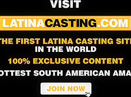 Afro Latina teen beauty rimmed and ridden hard at casting