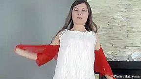 Aga stips naked by the fireplace and shows off - WeAreHairy