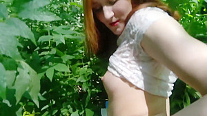 Alexia masturbate outdoor and get fingered