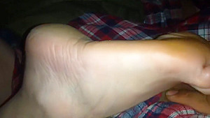 Ally gives uncomfortable footjob