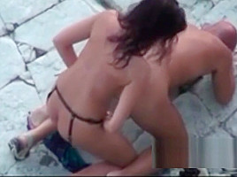Amateur Strap-On On The Beach