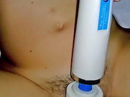 Amateur couple enjoying magic wand + fuck