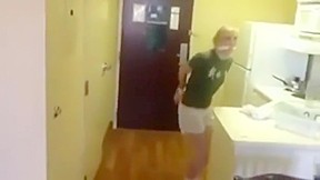 Amatuer tied girl hops to escape