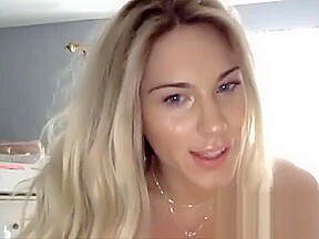 Amazing blonde ts angel fucks her ass with a dildo