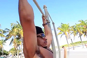 Amazing ebony shemale fucked hard by a huge black dick