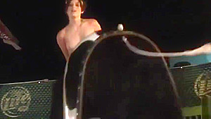 Amazing girls ride a mechanical bull
