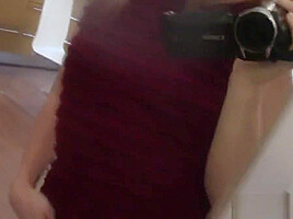 Amazing teenager 18+ records herself in the mirror