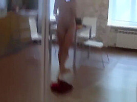 Amazing teenager 18+ records herself in the mirror
