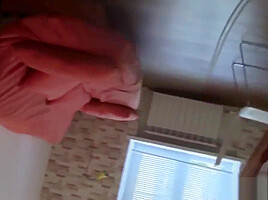 Amazing teenager 18+ records herself in the mirror