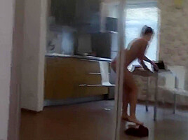 Amazing teenager 18+ records herself in the mirror