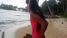 Ameteur Tiny teen 18+ Heather Deep at the beach give deepthroat