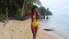 Ameteur Tiny teen 18+ Heather Deep at the beach give deepthroat