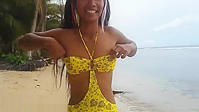 Ameteur Tiny teen 18+ Heather Deep at the beach give deepthroat