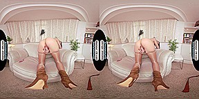 Antonia Jay Rodeo Tease Show With Glossy Legwear & Special X-Rated Treat - 8K VR