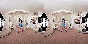 Antonia Jay Rodeo Tease Show With Glossy Legwear & Special X-Rated Treat - 8K VR
