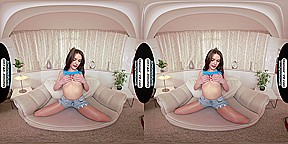 Antonia Jay Rodeo Tease Show With Glossy Legwear & Special X-Rated Treat - 8K VR