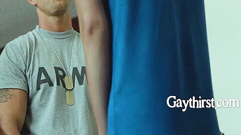 Army Dudes Haze The Hopeless New Recruit 6 Min - Gay Porn