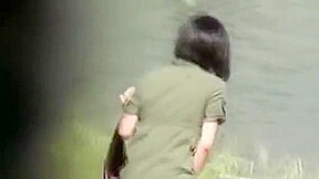 Asian Babe Watched Peeing