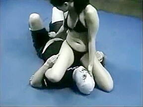 Asian Girl Wrestling Ballbusting