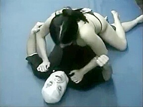 Asian Girl Wrestling Ballbusting