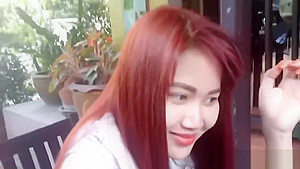 Asian Redhead With Great Body Sucks And Rides Big White Dick