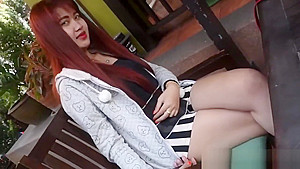 Asian Redhead With Great Body Sucks And Rides Big White Dick