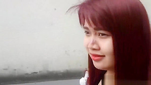 Asian Redhead With Great Body Sucks And Rides Big White Dick