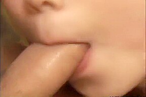 Asian hottie sucking cock like mad here