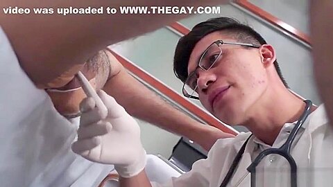 Asian twink barebacked by his kinky doctor