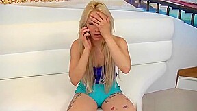 Awesome blond Brazilian hussy got a sperm shot on her face