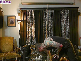 BDSM DP MILF with big boobs 3way fucked after squirting