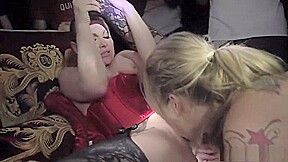 Bailey Blue goes girl on girl and her ass plugged, then eats some cum