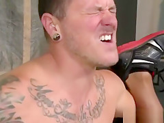 Banged brawny hunk jizzes