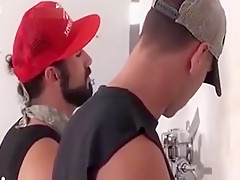 Bathroom gangbang