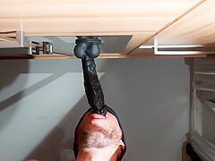 Bbc Dildo Deepthroat And Oily Masturbation