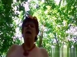 Bbw Fat Redhead Granny Sucking Cock Fuck In The Woods