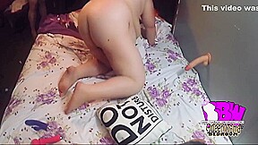 Bbw Milf Gets A Hot Dildo Spit Roast With Her Boss