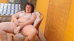 Bbw granny with big toy